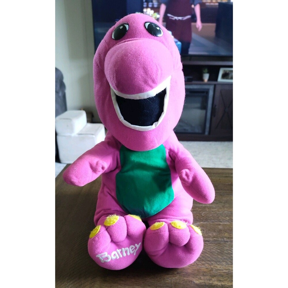 Vintage 1992 Talking Barney Playskool Plush Toy Dinosaur TESTED WORKING